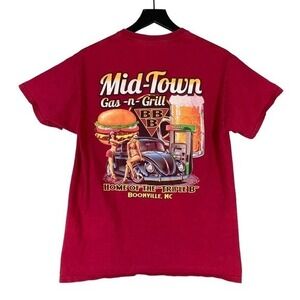 Booneville NC Gas N Grill Shirt Men's M‎ Vintage Retro Roadside Diner Tee Casual